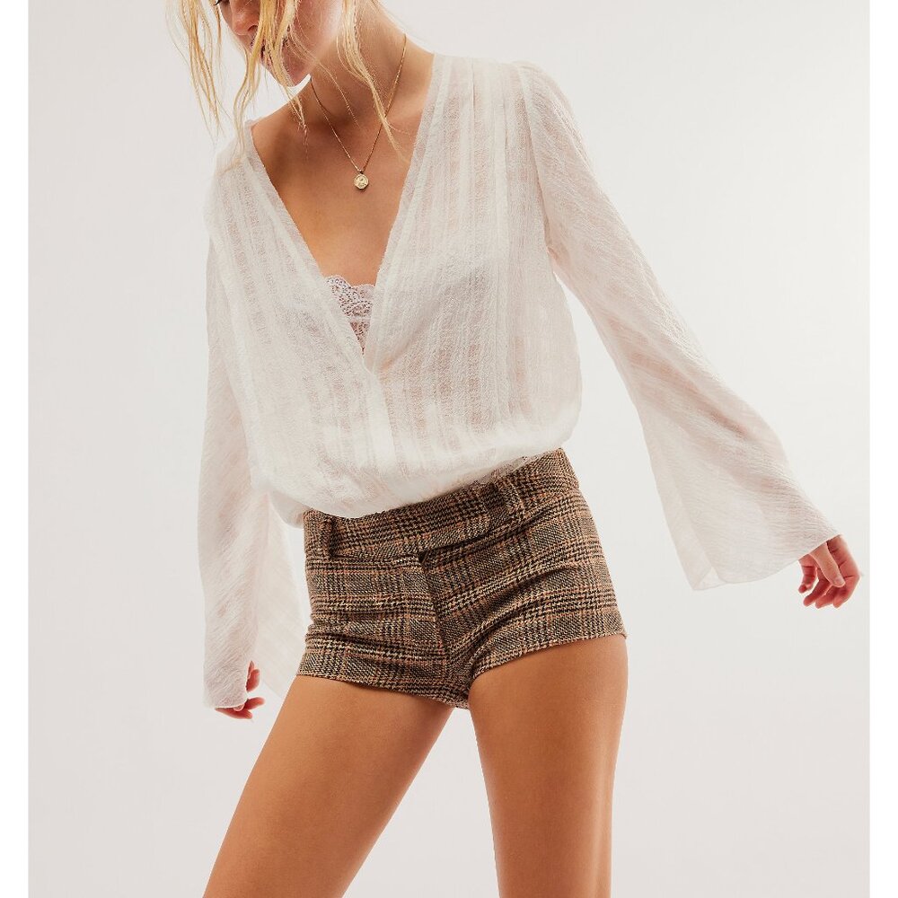 FREE PEOPLE Everythings Rosy Solid Bodysuit in Ivory